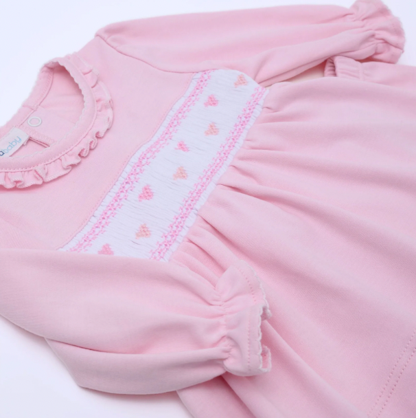 Valentine's Smocked Pant Set, Pink