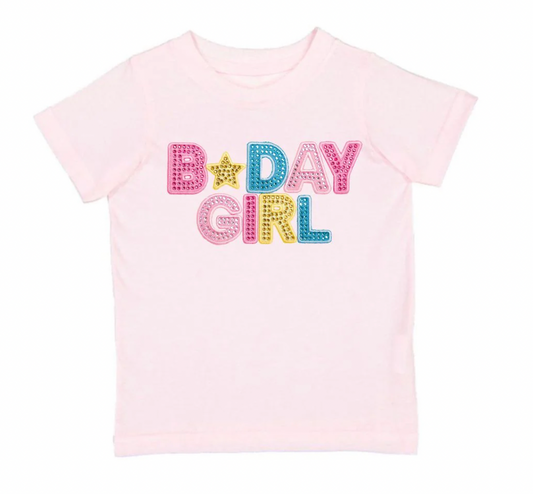 Birthday Girl Rhinestone Patch T-Shirt - Magpies Paducah