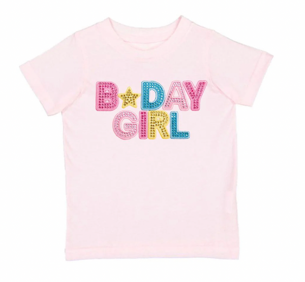 Birthday Girl Rhinestone Patch T-Shirt - Magpies Paducah