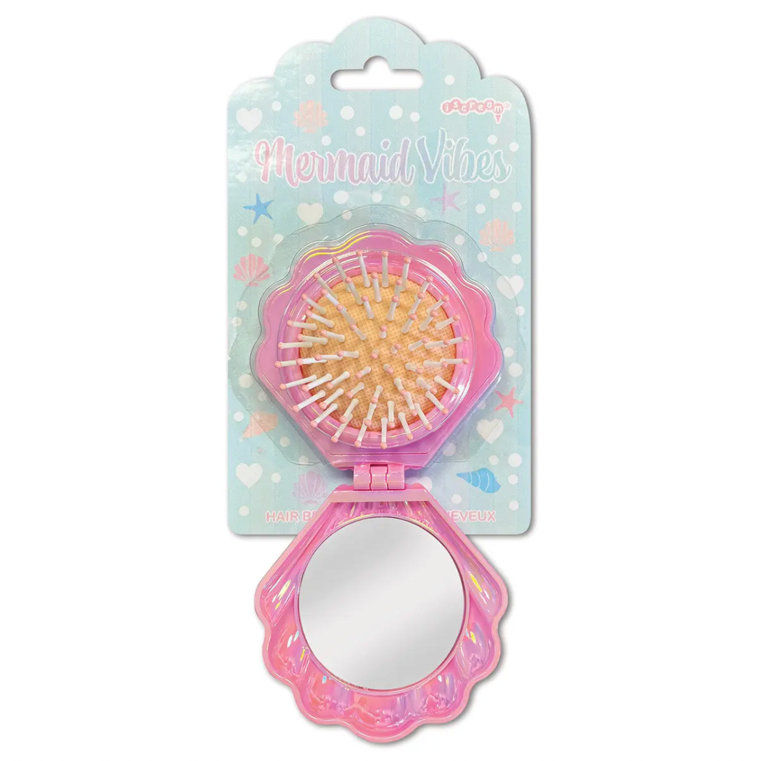 Mermaid Vibes Shell Mirror & Hairbrush - Magpies Paducah