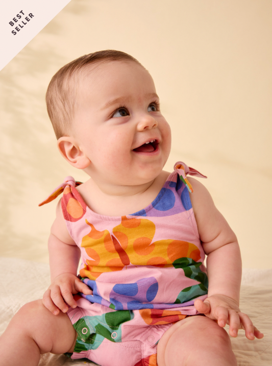 Tie Shoulder Baby Romper, Butterfly Spot - Magpies Paducah