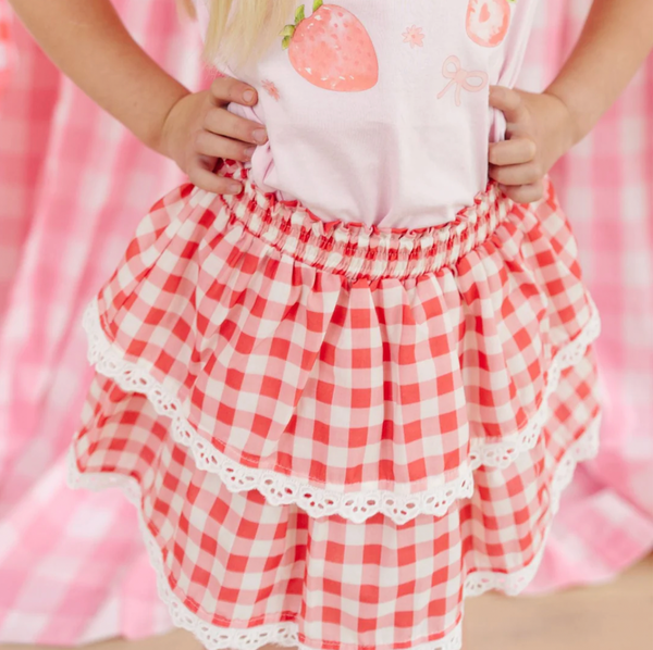 Red Gingham Skort