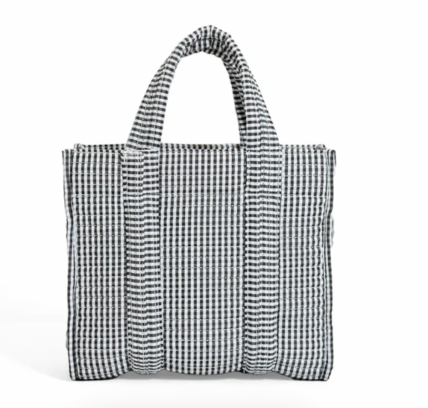 Quilted Go Go Tote, Black Gingham
