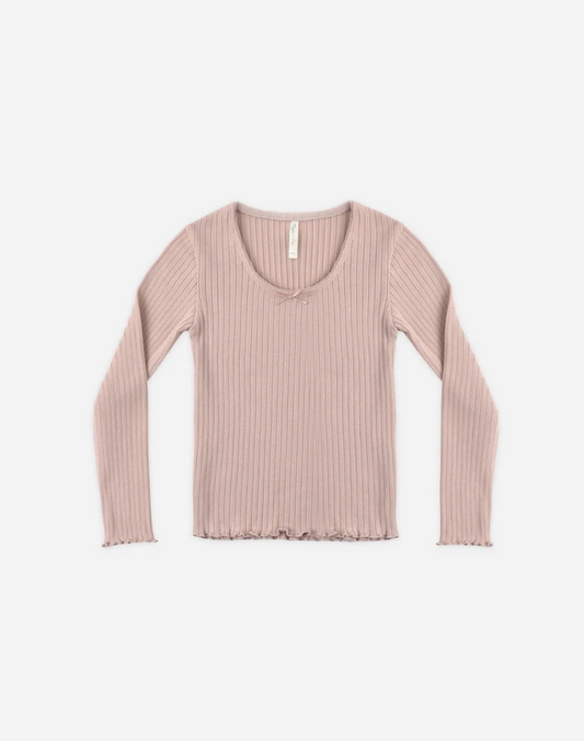 Ribbed Long Sleeve, Rosewood