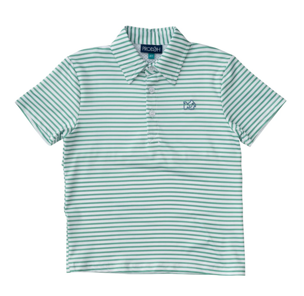 Pro Performance Polo, Green Spruce Stripe - Magpies Paducah