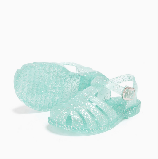 Aqua Glitter Jelly Sandal - Magpies Paducah