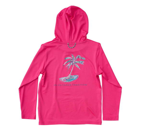 Pro Performance Fishing Hoodie, Cheeky Pink Palm - Magpies Paducah