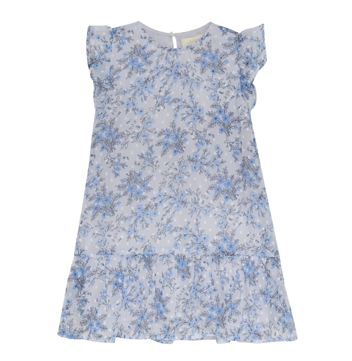 Drop Waist Dress, Blue Floral - Magpies Paducah