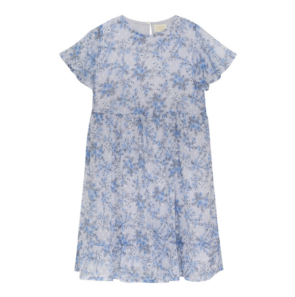 Flutter Sleeve Dress, Blue Floral - Magpies Paducah