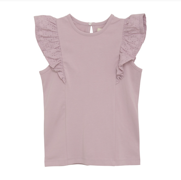 Eyelet Ruffle Tank, Dawn Pink - Magpies Paducah