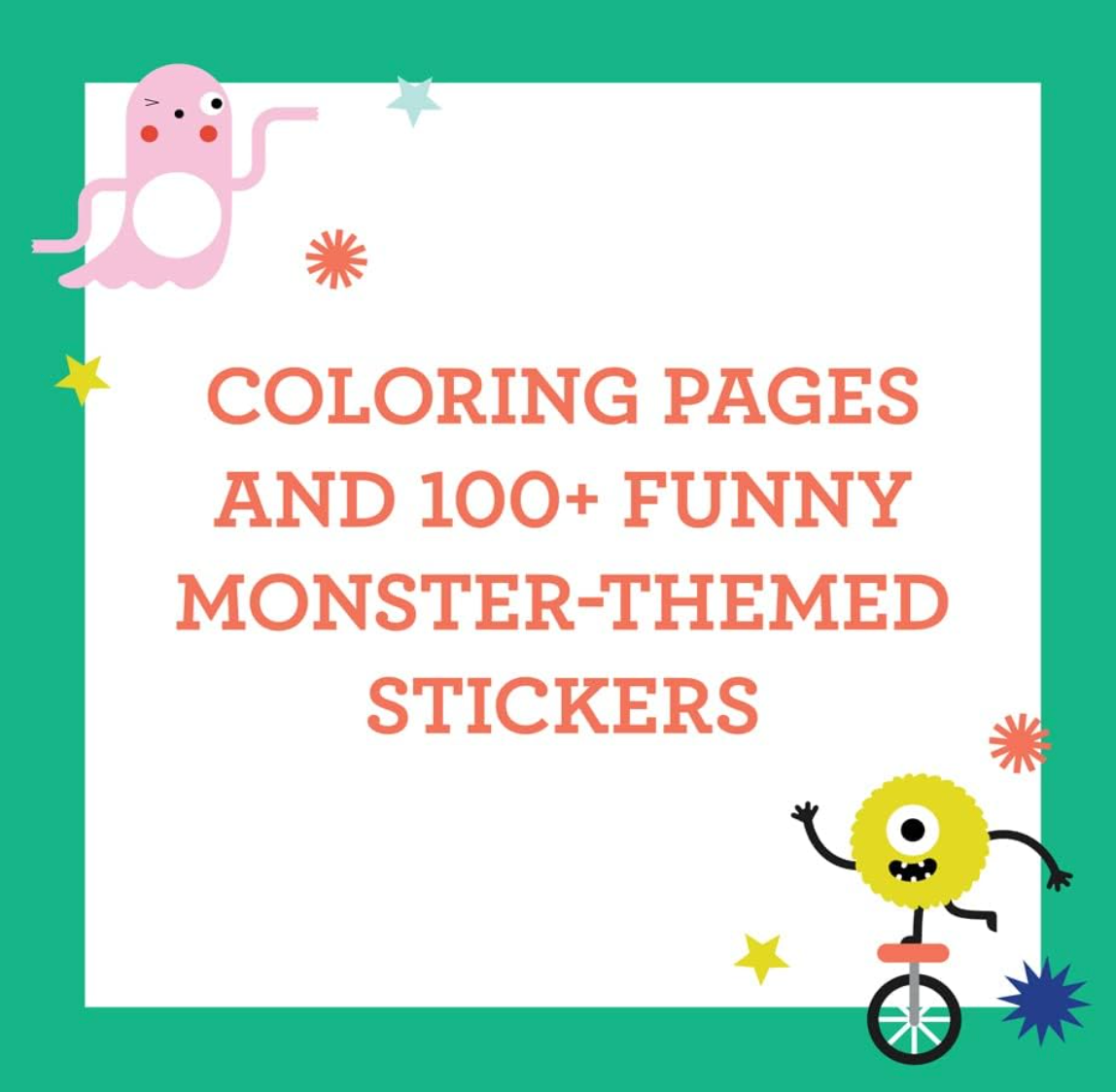 Coloring Book w/ Stickers, Monsters - Magpies Paducah