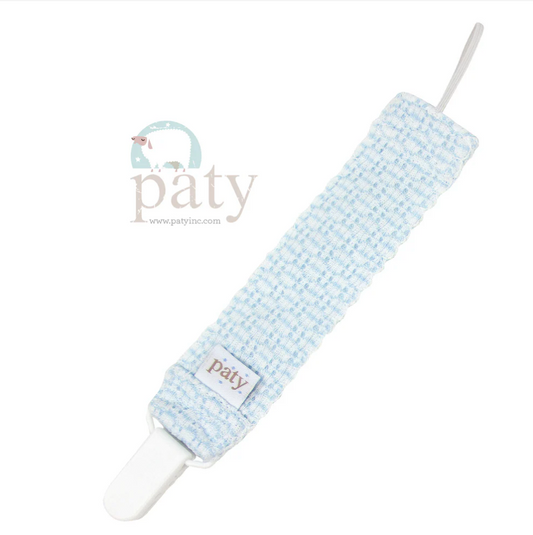 Pacifier Clip, White + Blue - Magpies Paducah
