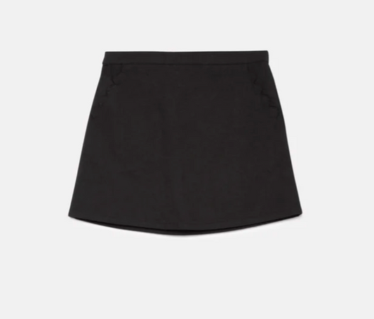 Scalloped Pocket Skirt, Black - Magpies Paducah