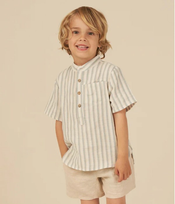 Mason Shirt, Ocean Stripe | 4-5y