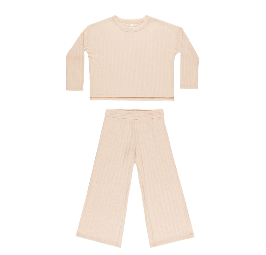 Cozy Rib Knit Set, Shell