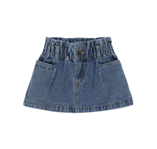 Denim Mini Skirt, Indigo