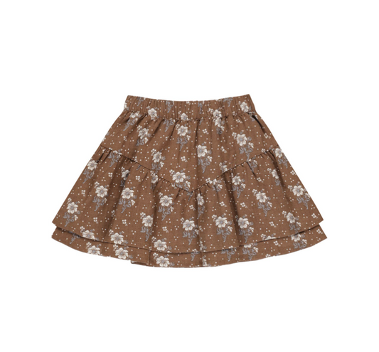 Tiered Mini Skirt, Autumn Rose | 6-7y