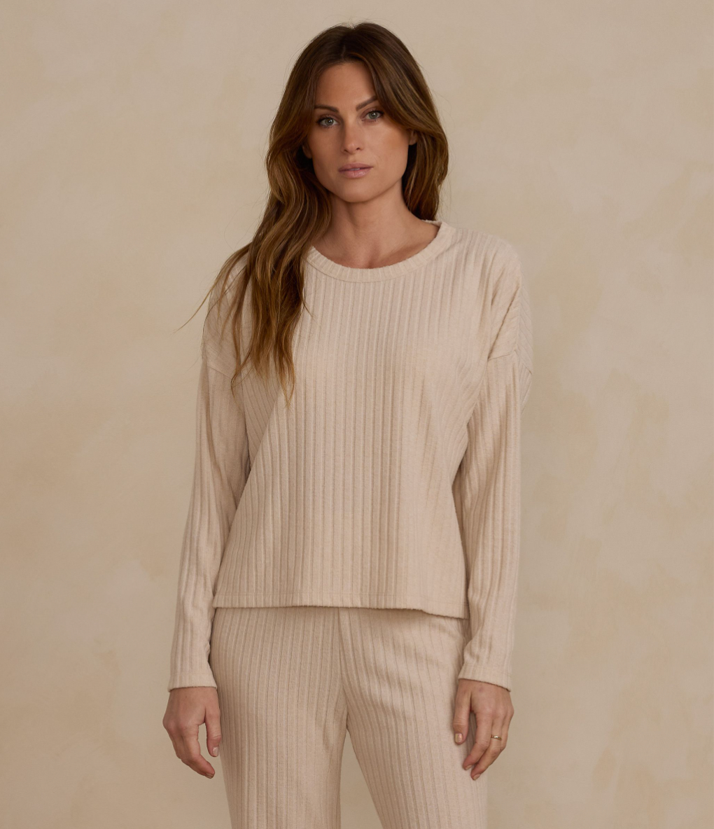 Women's Cozy Rib Knit Set, Shell