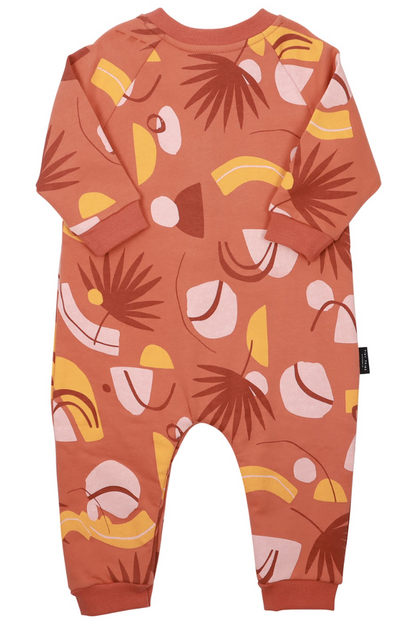 Golden Sunset Relaxed Fleece Romper