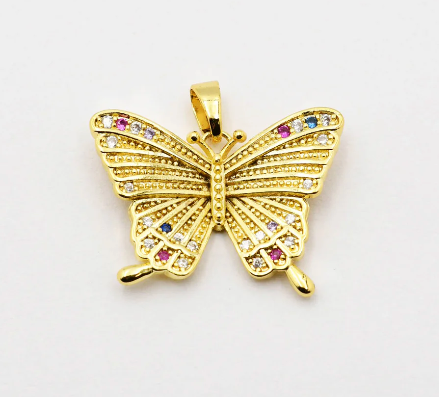 Butterfly Multi Rhinestone Charm