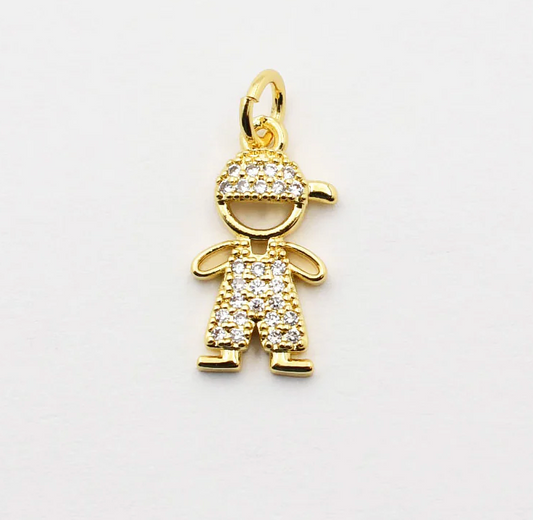 Rhinestone Boy Charm