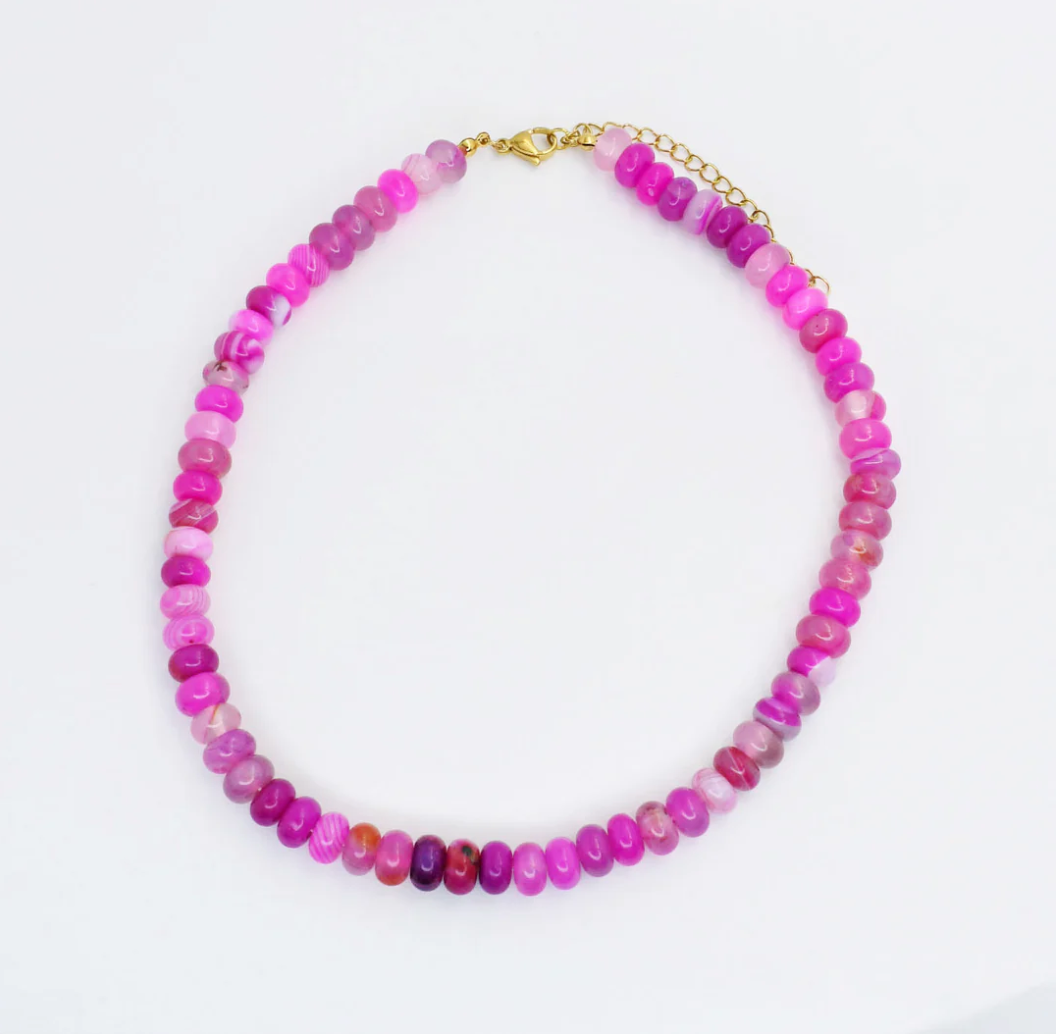 Pink Topaz Gemstone Necklace