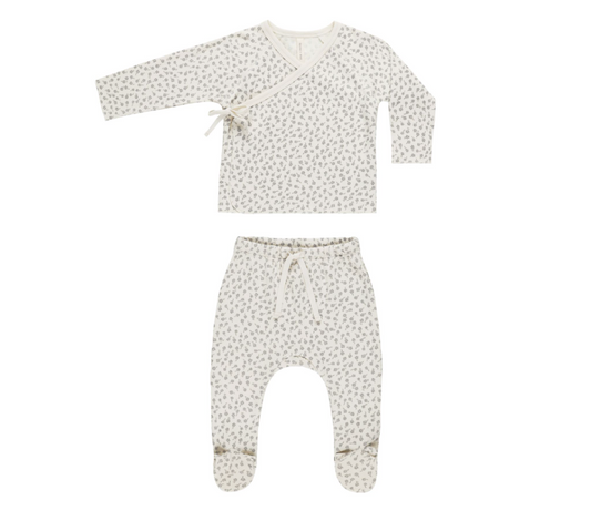 Wrap Top + Footed Pant Set, Scatter