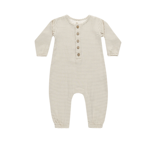 Woven Jumpsuit, Basil Stripe | 6-12m