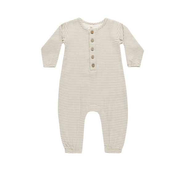 Woven Jumpsuit, Basil Stripe | 6-12m