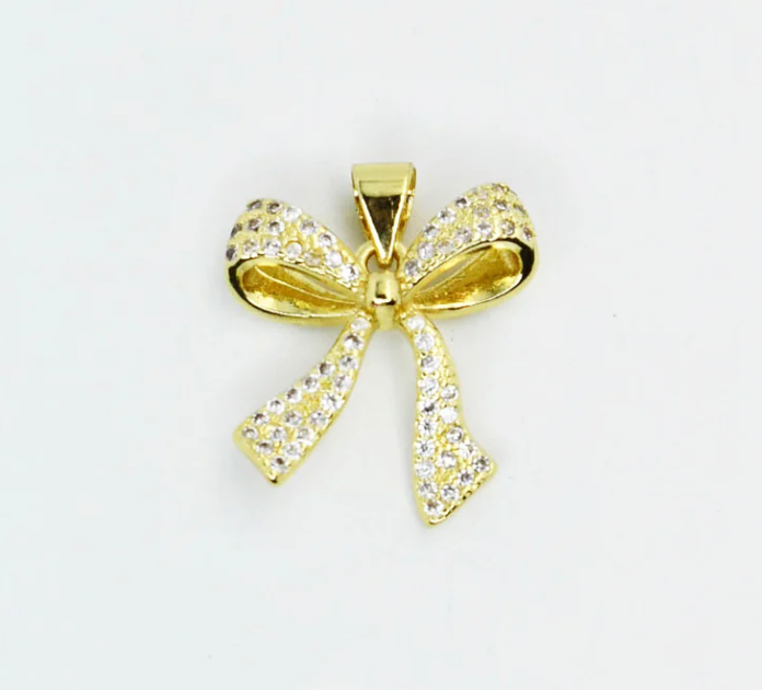 Gold Ribbon Charm