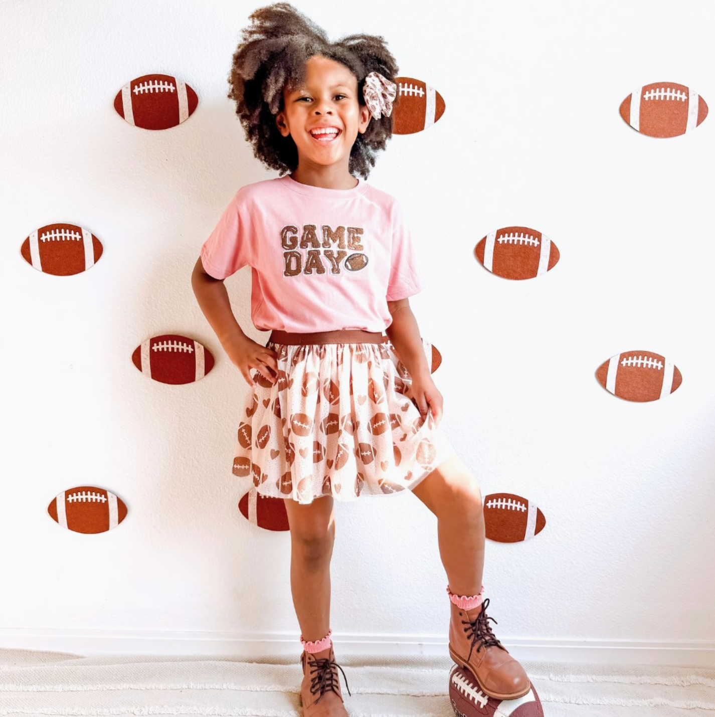 Game Day Patch Tee, Dusty Rose