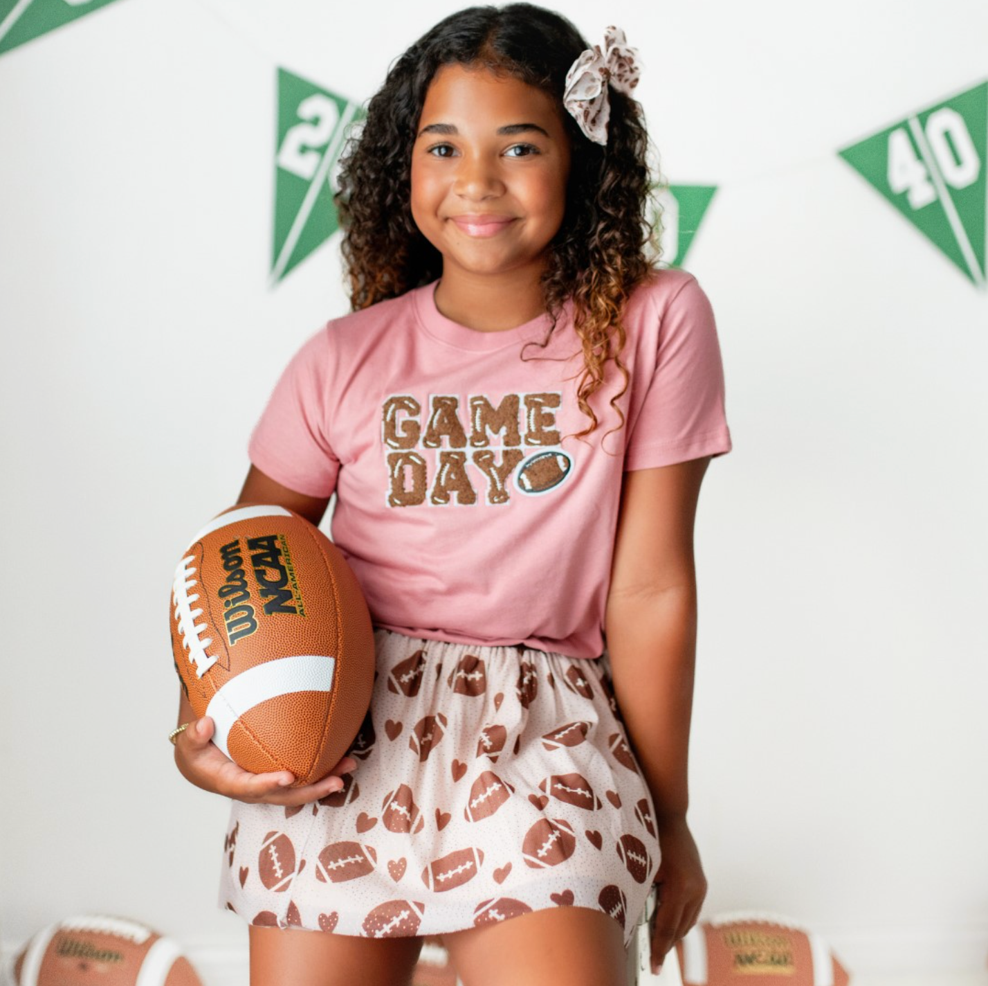 Game Day Patch Tee, Dusty Rose