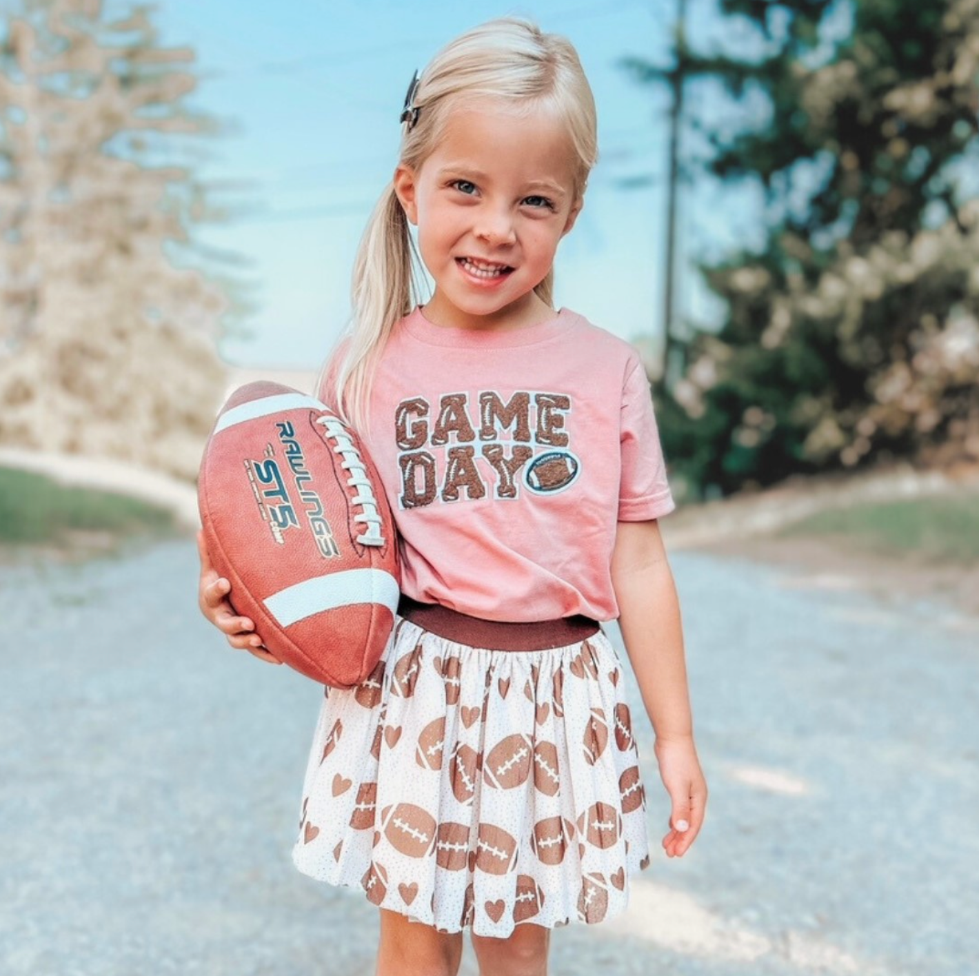 Game Day Patch Tee, Dusty Rose