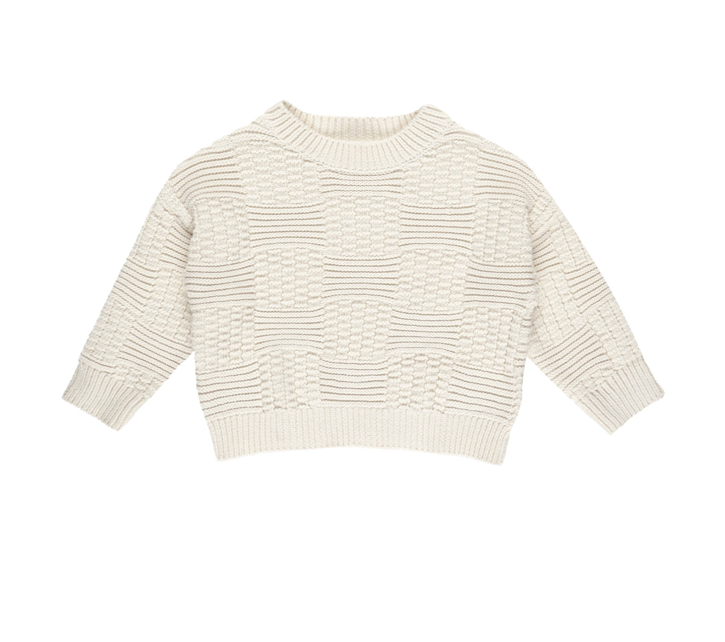 Aspen Sweater, Natural Check | 2-3y