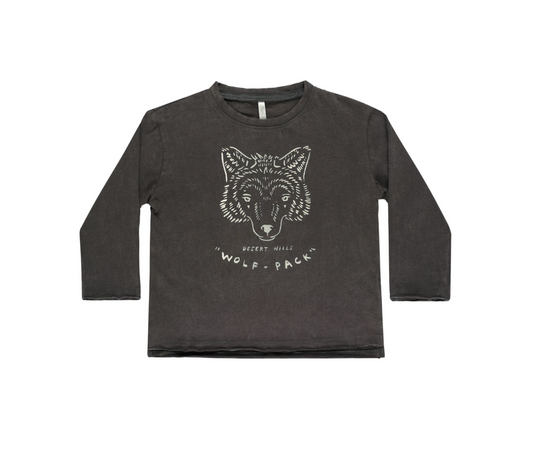 Raw Edge Long Sleeve Tee, Wolf Pack