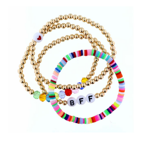 Multicolor & Gold BFF Bracelet set - Magpies Paducah