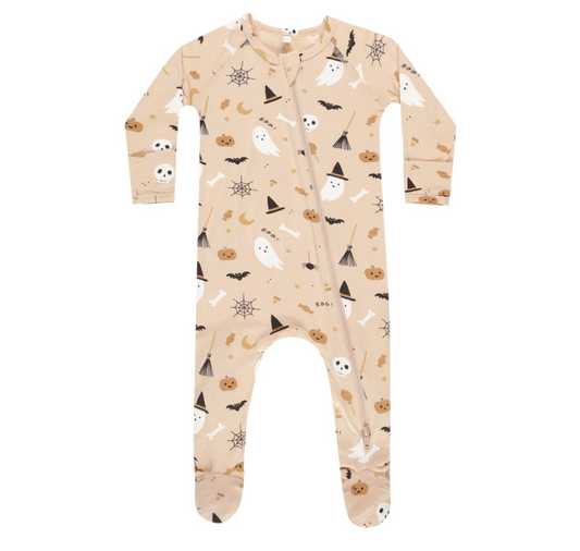 Bamboo Zip Footie, Halloween | newborn