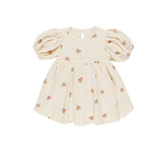 Waffle Babydoll Dress, Pumpkins | 2-3y