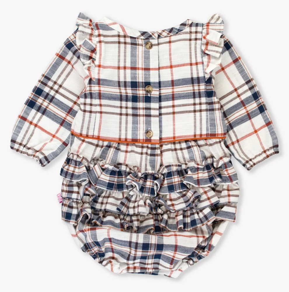 Bubble Romper, Homegrown Harvest Plaid