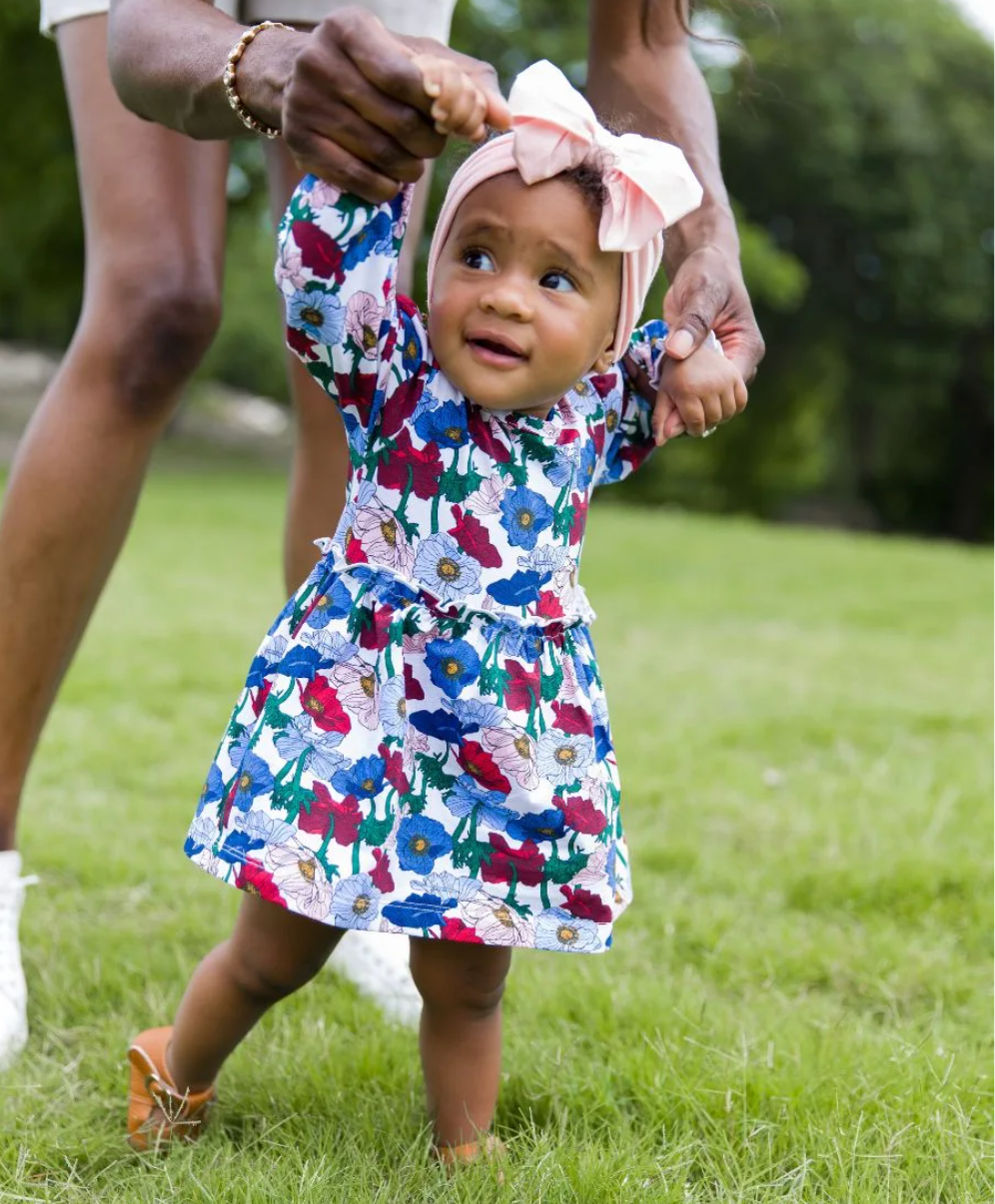 Knit Skirted Romper, Poppy Petals