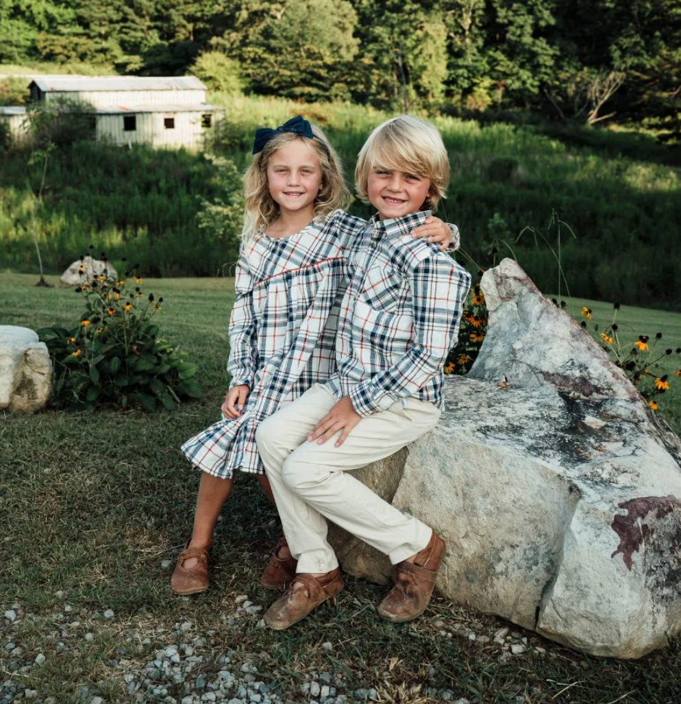 Ruffle Hem Dress, Homegrown Harvest Plaid