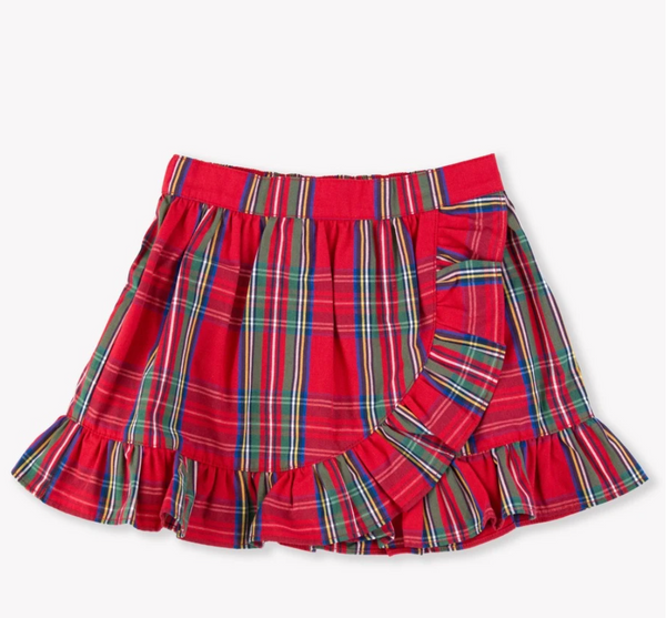 Ruffle Wrap Skirt, 'Tis The Season Plaid