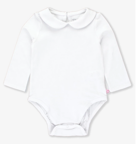 Peter Pan Collar Bodysuit, White