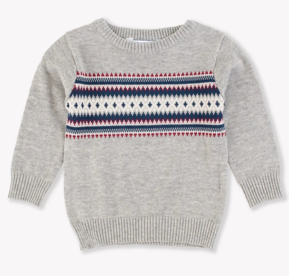 Crew Neck Sweater, Cozy Fair Isle