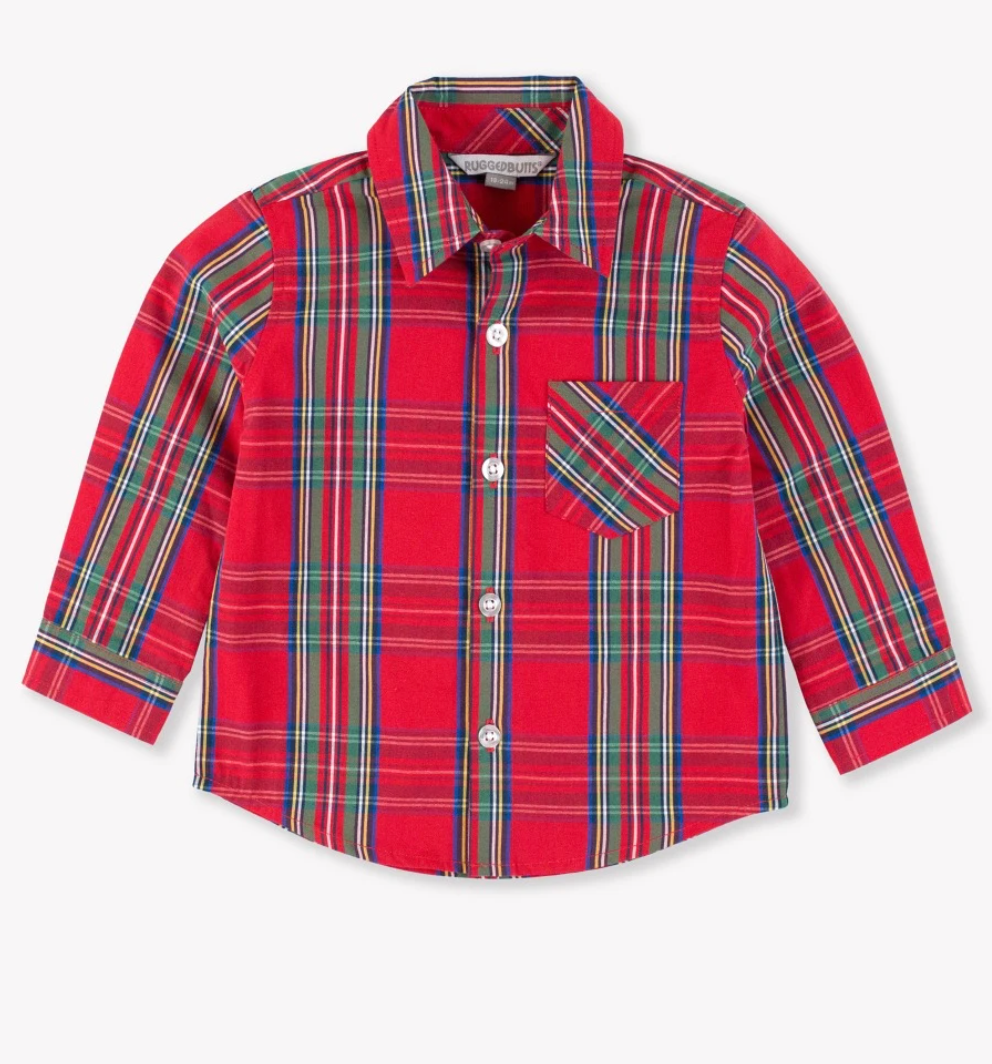 Lone Sleeve Button Down, 'Tis the Season Plaid