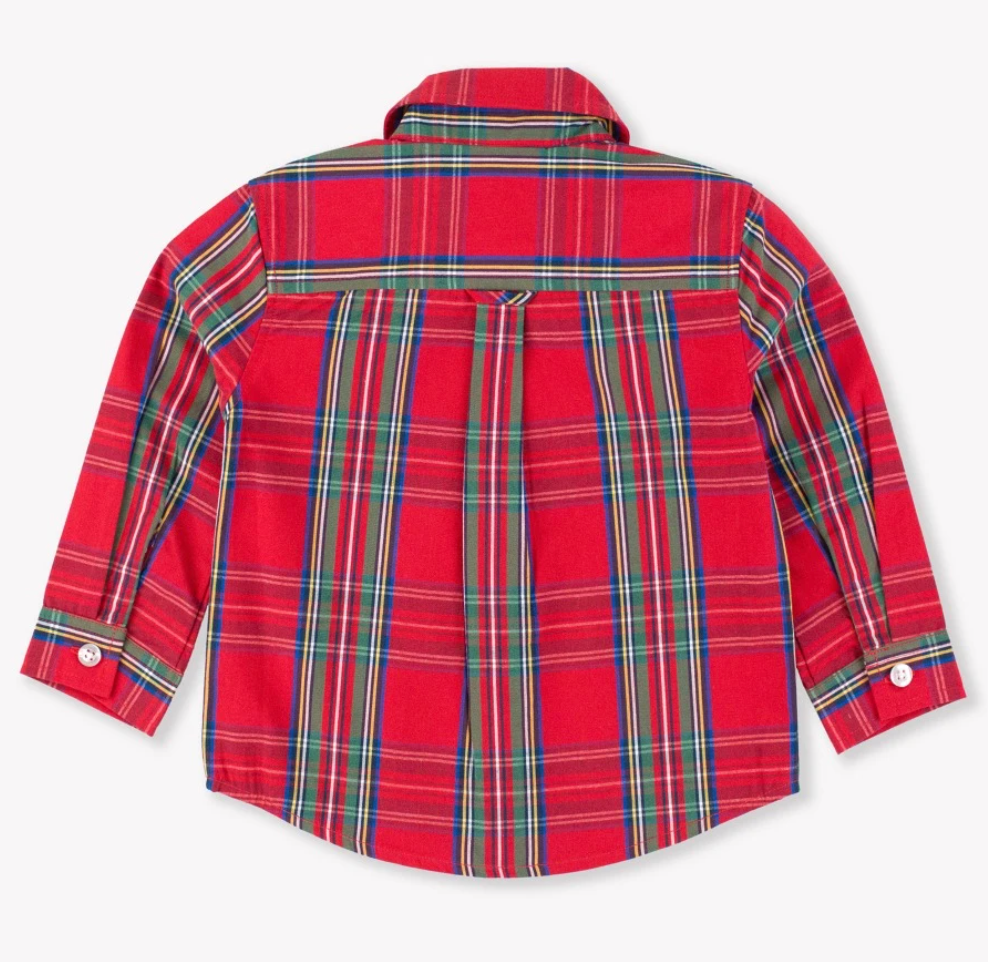 Lone Sleeve Button Down, 'Tis the Season Plaid