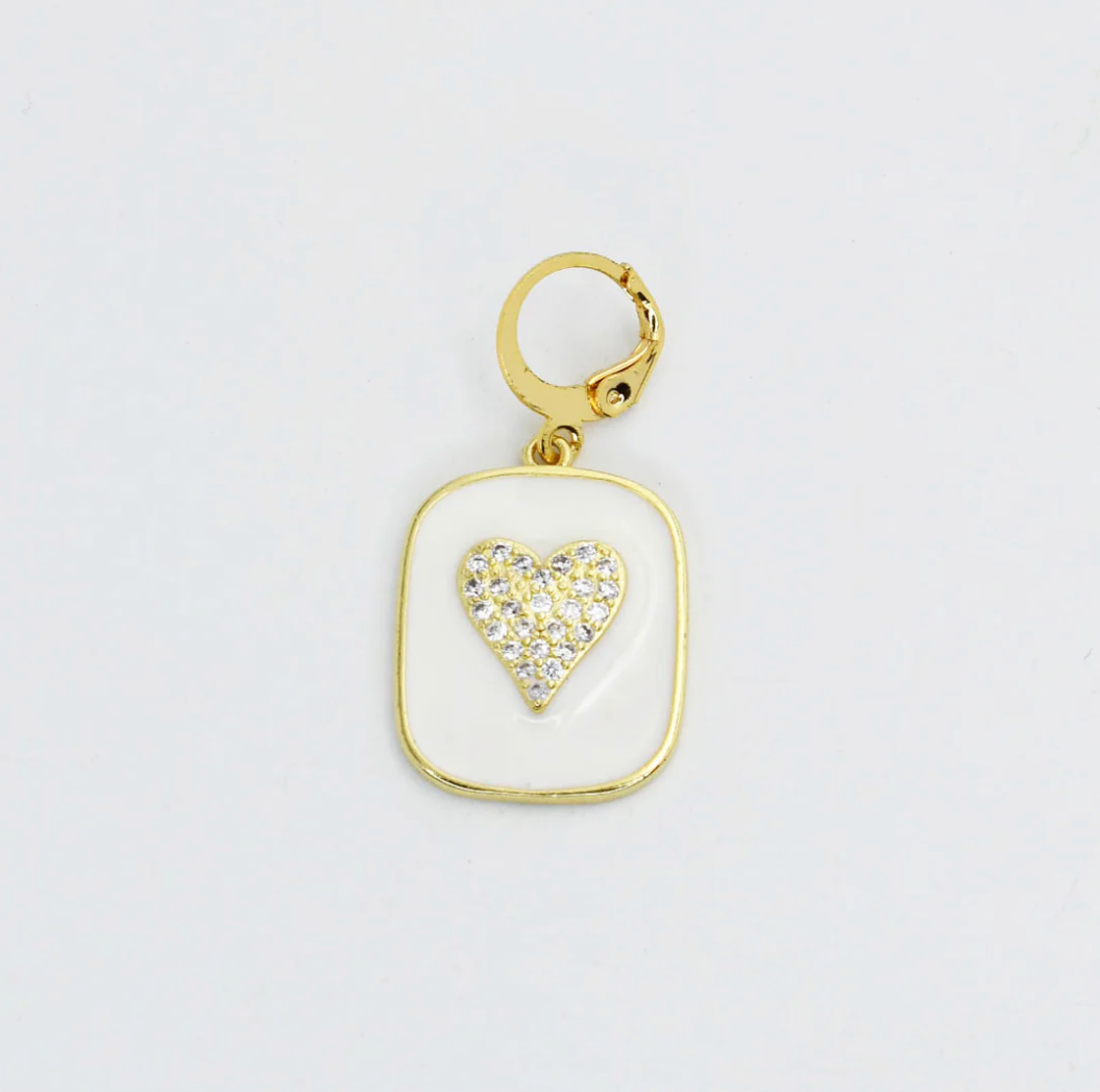 White Metal Heart Charm