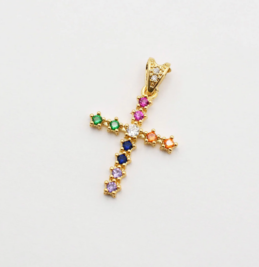Sparkling Cross Charm Multi - Magpies Paducah