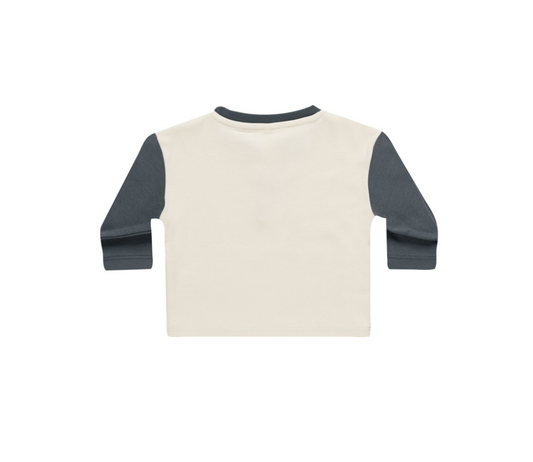 Long Sleeve Henley Tee, Indigo | 3-6m