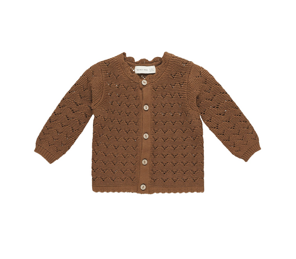 Scalloped Cardigan, Cinnamon